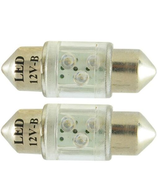Coppia lampadine 12V 7X31mm 3Led Blu